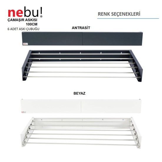 Nebu Çamaşır Kurutma Askısı Beyaz (100CM)